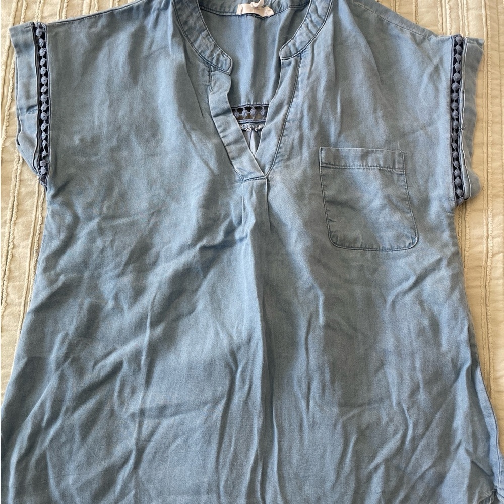 Blue Short Sleeve Top
